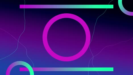 animation of moving shapes over blue background