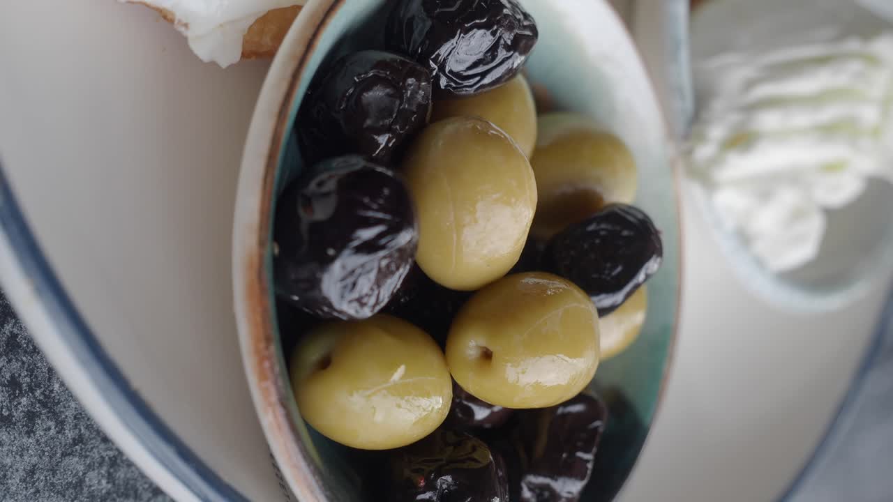 Breakfast Platter with Olives and Cheese