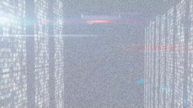 Animation of digital interface on screen with lines and glitch