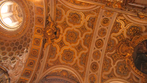 Paintings-On-The-Ceiling-Of-San-Luigi-dei-Francesi-Roman-Catholic-Church-In-Rome,-Italy