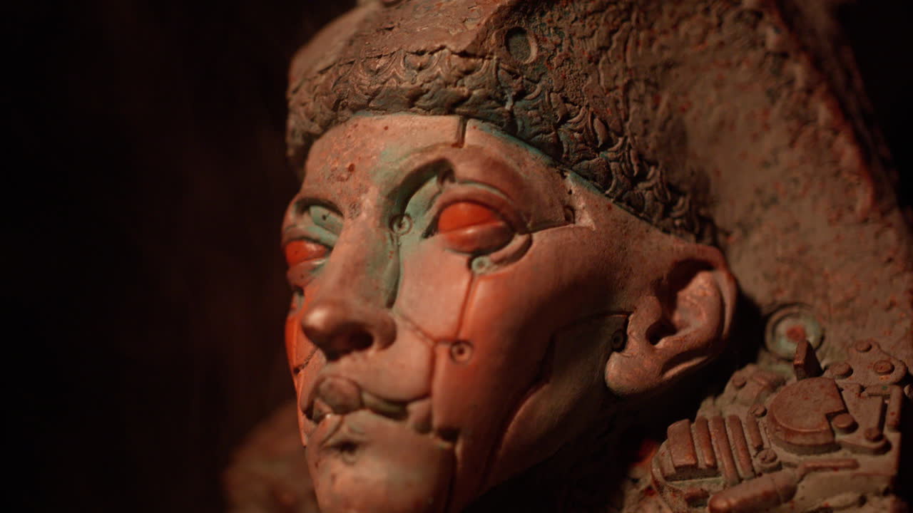파라오에서 영감을 받은 벽 마스크, 증기로  ⁇ 인, 미래의 과거 융합, 4k