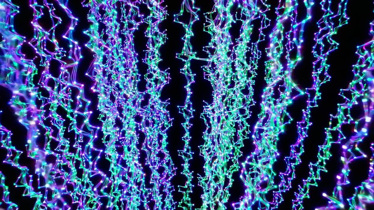 Colorful abstract light pattern installation