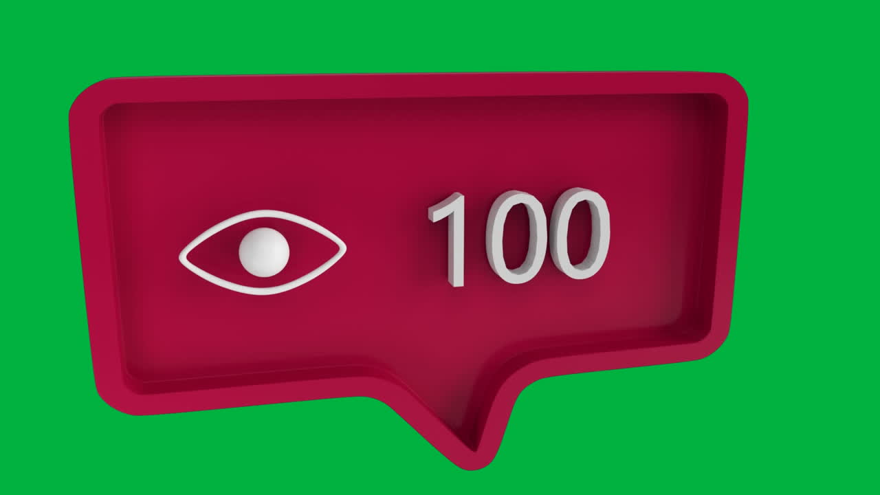 icono de vista con un número creciente en las redes sociales