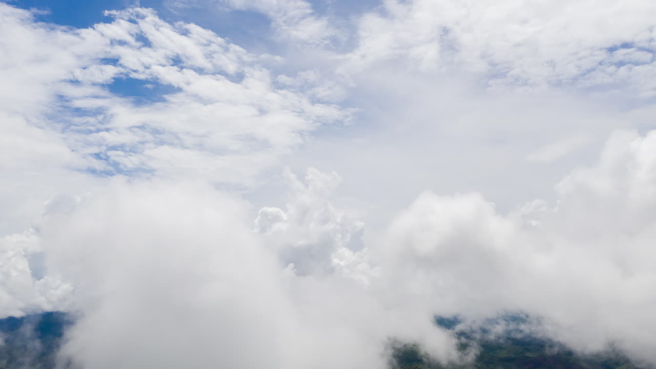 Time lapse Flying above clouds on rainy season, Moving cloud hyperlapse