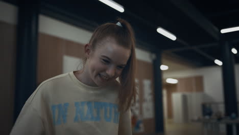 Happy-school-girl-playing-table-foosball-closeup.-Teen-child-win-in-soccer-game.