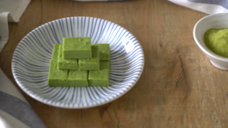 fresh soft chocolate in matcha green tea flavor