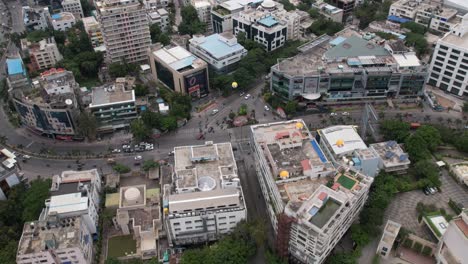 imágenes de drones del hiperlapso del centro de la ciudad de hyderabad