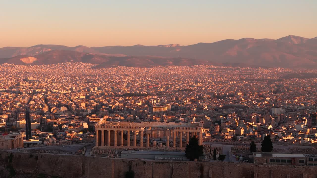 Vista aerea dell'Acropoli, alba, golden hour 7 di 8