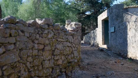 old stone walls and ruins of a village