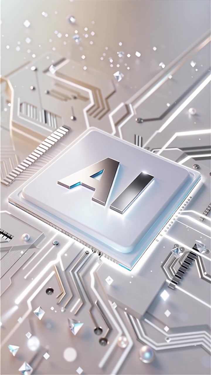Futuristic AI Chip Motherboard Technology Background