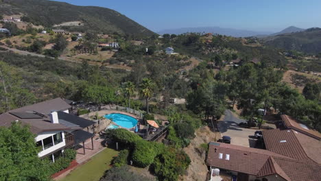 California-house-on-top-of-hill-in-Jamul,-luxurious-real-estate,-aerial-drone