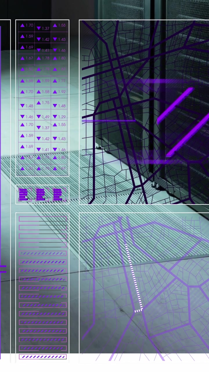 Animazione dell'elaborazione dati su server di computer