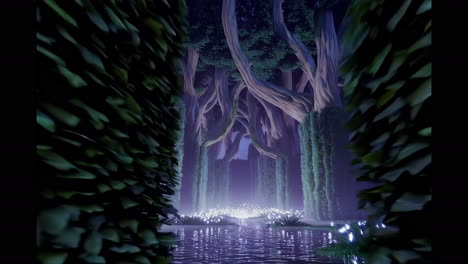 enchanted forest at night