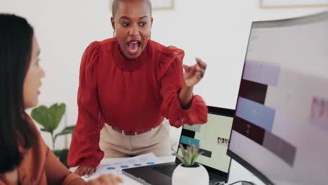 training, mentor and business woman with employee