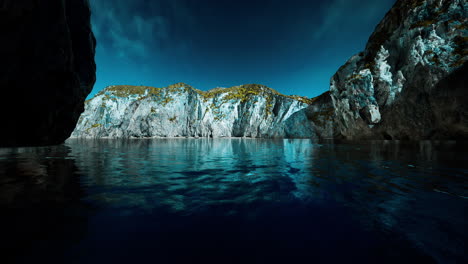 massive sea cliffs and waves of the north sea on the southern coast