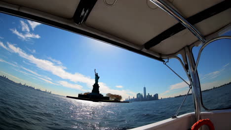 statue of liberty view from a boat