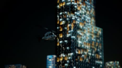 slow-motion-helicopter-near-skyscrapers-at-night