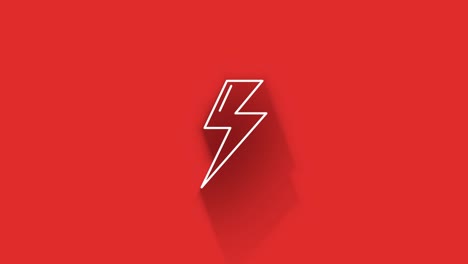 diseño de icono de sombra larga aislado en fondo rojo. contorno de icono web. gráficos en movimiento.