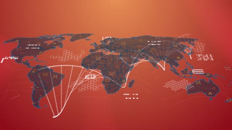 Animation-Von-DNA-Strang,-Weltkarte-Und-Datenverarbeitung