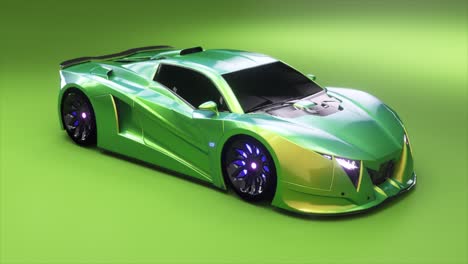 futuristic green sports car