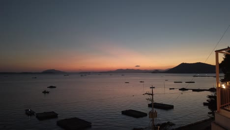 suncheon bay quick panning sunset view overlooking, suncheon, south korea