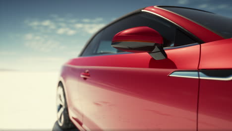 close-up of a red convertible car