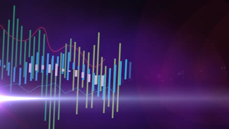 animación del procesamiento de datos sobre fondo azul