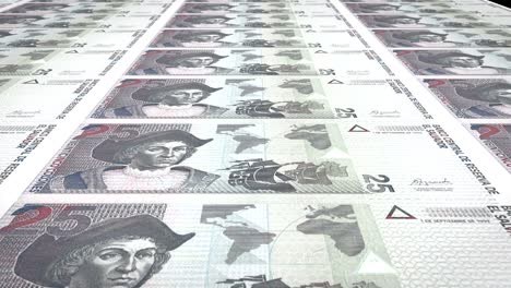 billetes de veinticinco colon salvadoreño de el salvador, dinero en efectivo, bucle