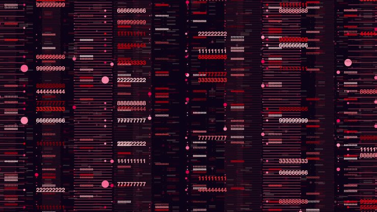 Colorful number and symbol pattern arranged in order