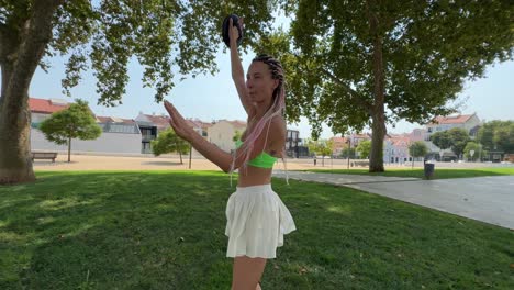 Woman exercising in the park