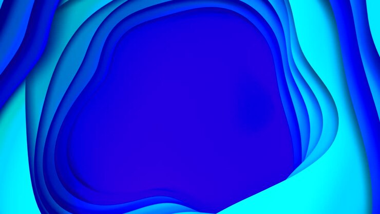 Sfondo astratto colorato con più strati di superficie ondulata e diverse sfumature. Spazio per il testo. Sfondo per bambini. Render 3D in loop continuo.