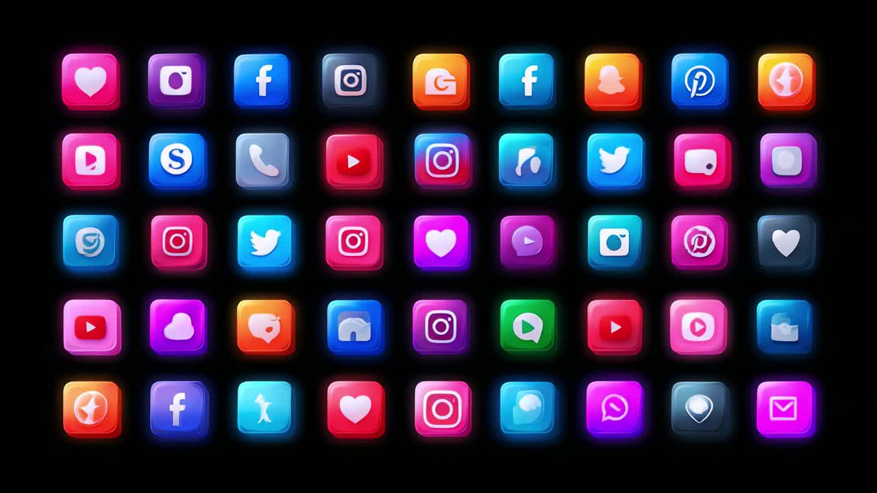 A Vibrant Collection of Social Media Icons Showcasing the Evolution of Digital Communication and Connectivity Through Distinctive Colorful Symbols Representing Various Online Platforms