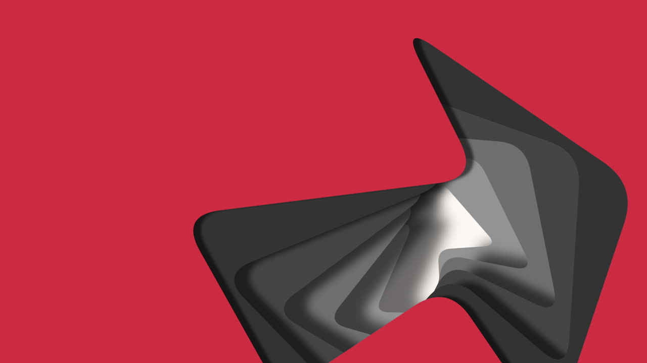 빨간색 그라데이션에 검은 종이 컷 파도 패턴