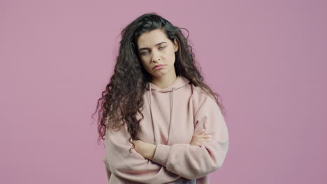 woman's emotions: sad and happy