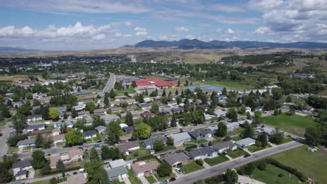 scenery of suburban residential estate in lewistown city, montana, usa