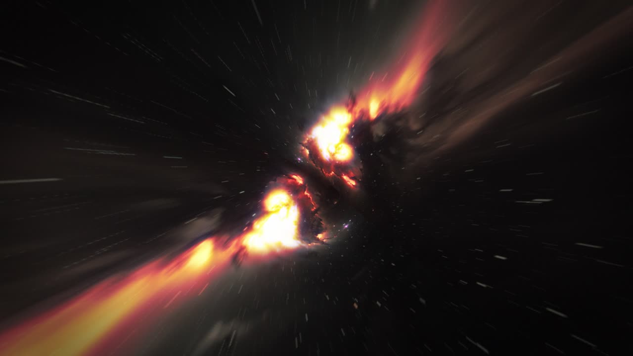 agujero de gusano a través del bucle espacial cósmico - animación