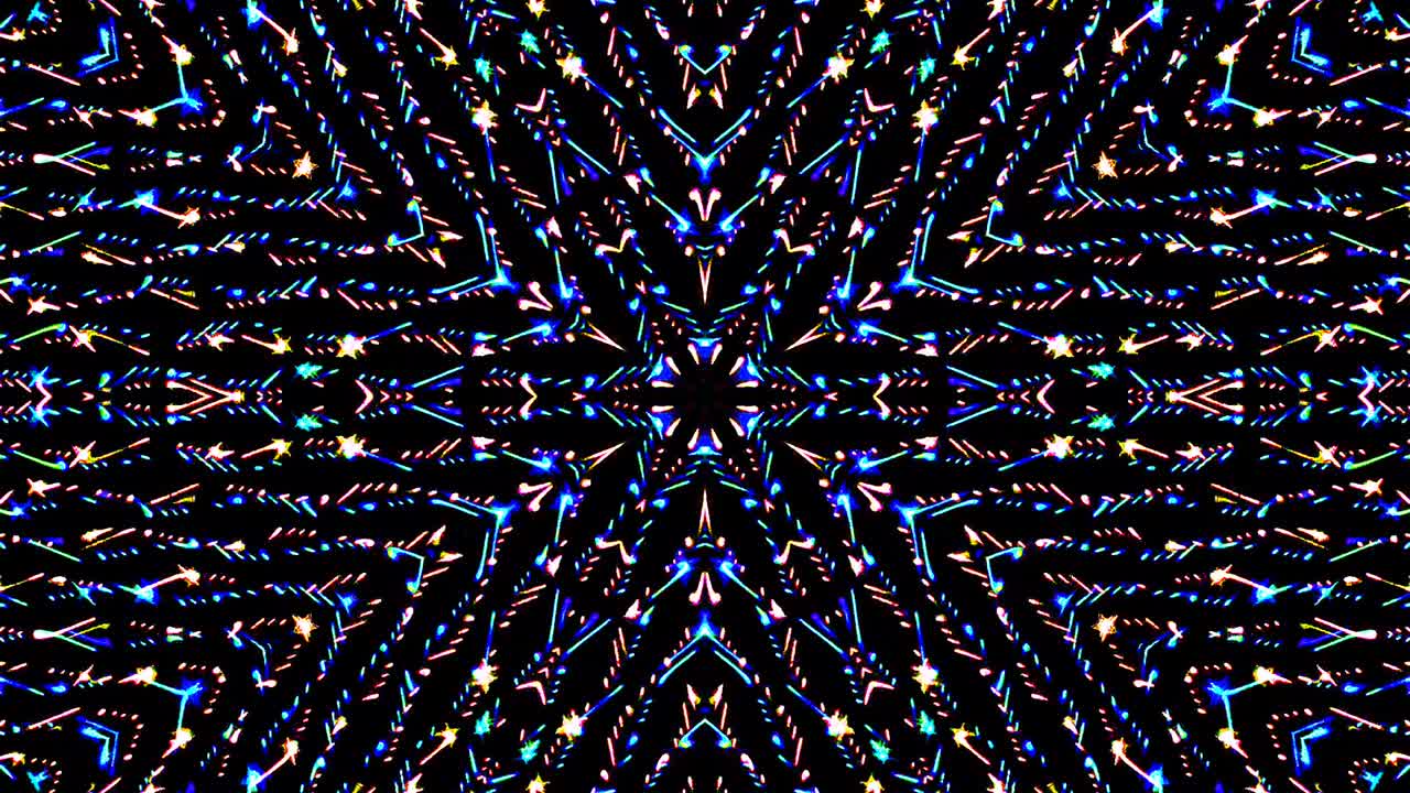 hermoso caleidoscopio abstracto que brilla, una luz radiante que regula los movimientos sutiles