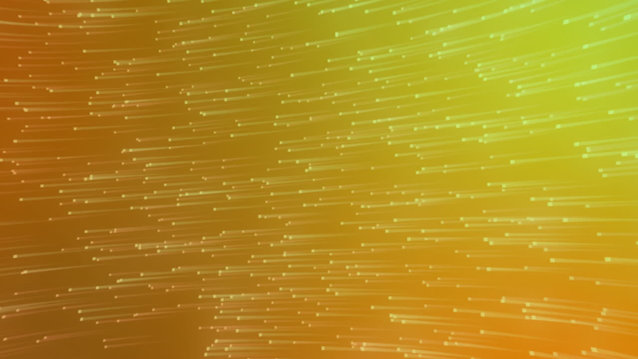 Animation of multiple yellow light trails moving in hypnotic motion background