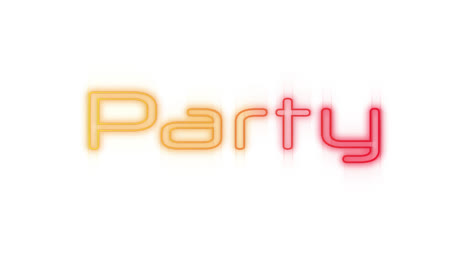 party neon in yellow and red on white