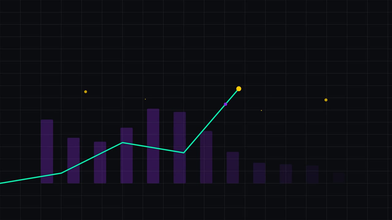 Animated Financial Line Graph Showing Growth Trends