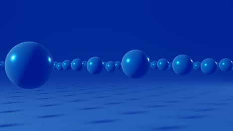 blue balls flying on a blue background. minimal motion graphic seamless loop monochrome animation