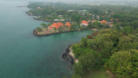 slow descend track in on idyllic beach resort in banten indonesia 60fps 4k