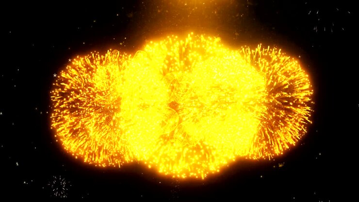 Iftar Party Text Wish On Firework Display Explosion Particles.