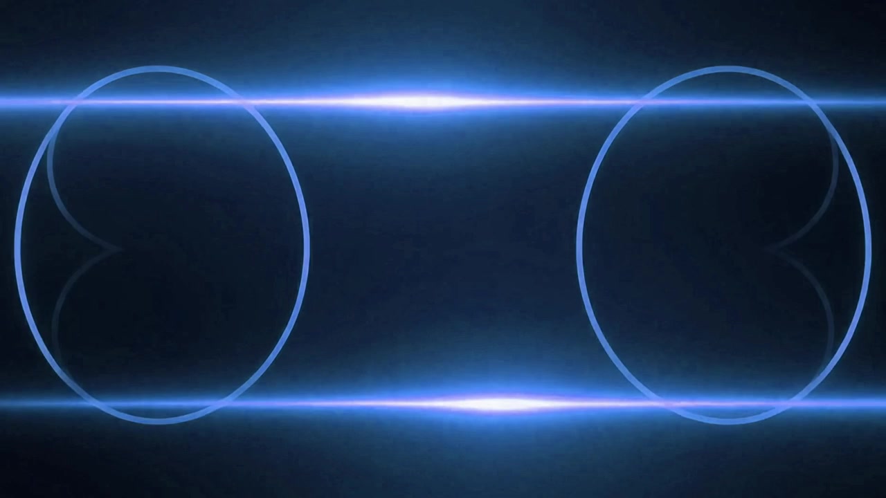 Abstract Animation of Glowing Blue Geometric Shapes and Light Streaks