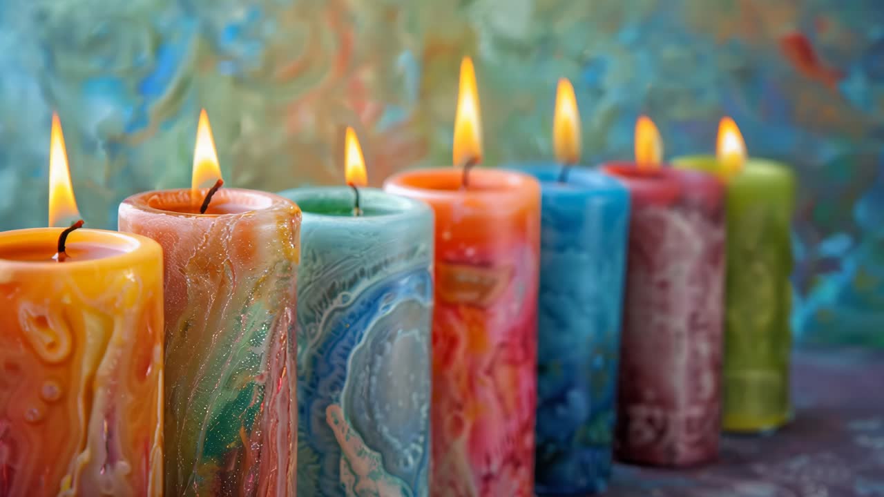 Colorful Burning Candles