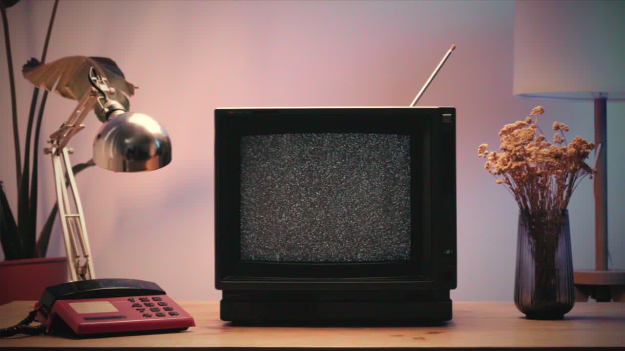 tv retro, televisión vintage en una configuración nostálgica, una tv retro muestra grano en la pantalla, dispositivo aterrador de la noche de halloween bueno para la llave de croma y la pantalla verde. imágenes de alta calidad 4k