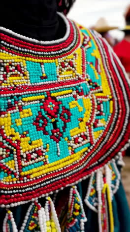 colorful beaded traditional native american clothing
