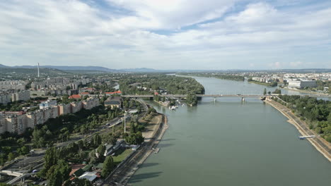 Budapest-from-Above:-The-Arpad-Bridge-and-Danube's-Embrace