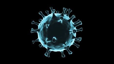 3d rendering coronavirus, covid-19 virus microscópico enfermedad del virus corona. video de bucle de rotación. con canal alfa