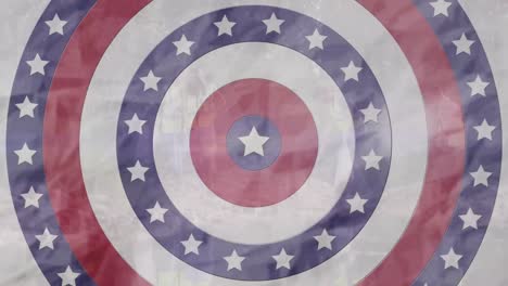 Animation-of-circles-with-flag-of-usa-over-white-background